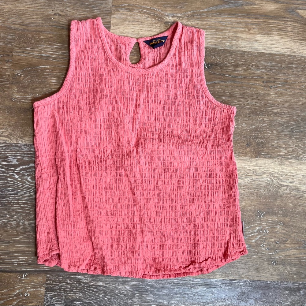 Woolrich Womens Tank Top Pullover Lightweight Ribbed Peach Orange Size MED